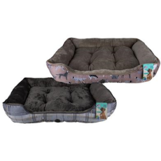 Pet Bed - Rectangle Size 90 x 70cm, assorted designs 